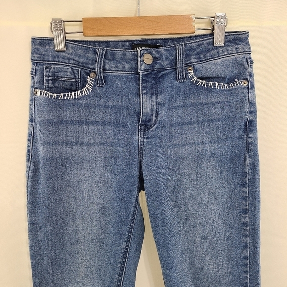 Kenneth Cole Jess celestial embroidered skinny jeans size 2 - Picture 3 of 8